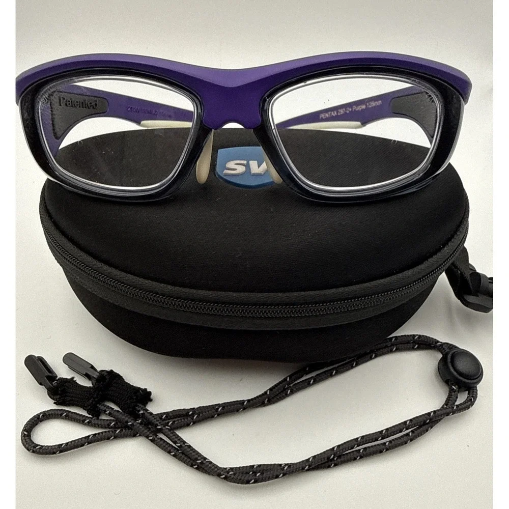 Pentax ZT200 Purple/Black Safety Glasses, Neck Hangers & Travel Case Z87-2+
